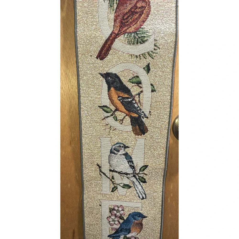 Bird Watchers Welcome Tapestry Wall‎ Hanging Decor Cardinal Bluebird Woodpecker